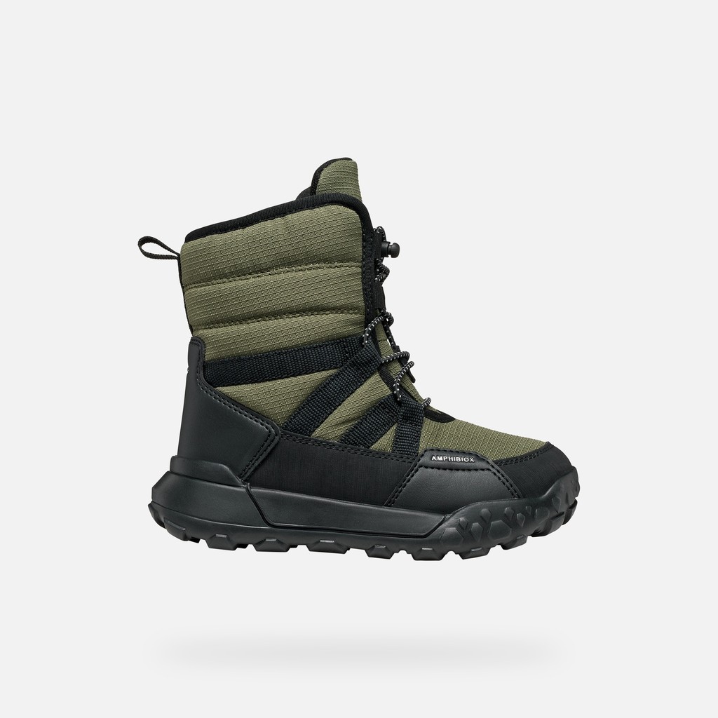 Waterproof ankle boots TREKKYUP ABX JUNIOR Dark Green/Black - image number 1 | GEOX