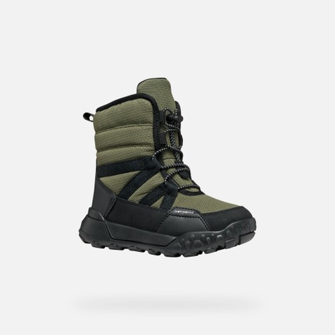 Waterproof ankle boots TREKKYUP ABX JUNIOR Dark Green/Black - image number 2 | GEOX
