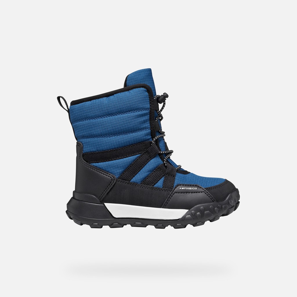 Waterproof ankle boots TREKKYUP ABX JUNIOR Jeans/Black - image number 1 | GEOX