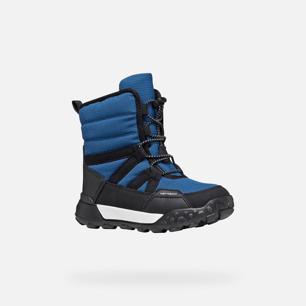 Waterproof ankle boots TREKKYUP ABX JUNIOR Jeans/Black - image number 2 | GEOX