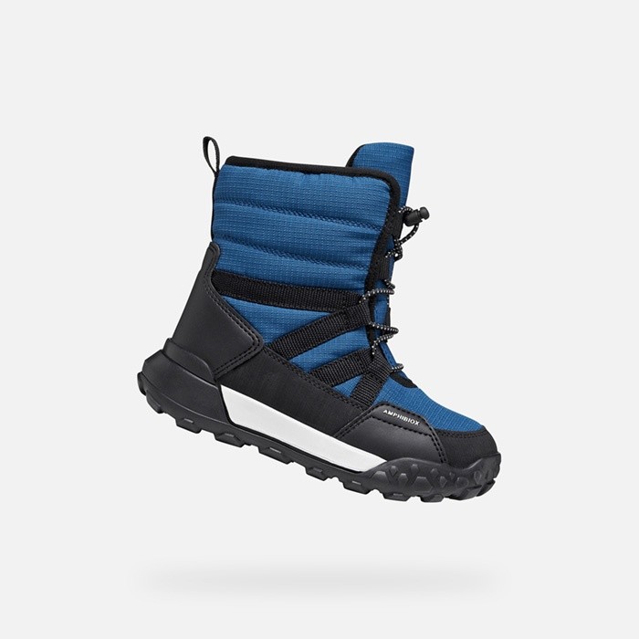 Waterproof ankle boots TREKKYUP ABX JUNIOR Jeans/Black | GEOX