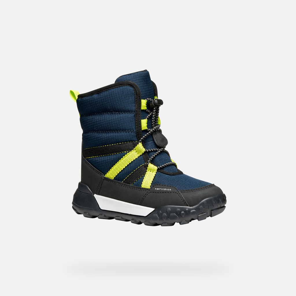 Winter boots TREKKYUP ABX JUNIOR Navy/Lime - image number 2 | GEOX