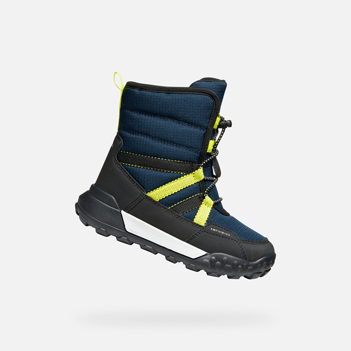 Winter boots TREKKYUP ABX JUNIOR Navy/Lime | GEOX