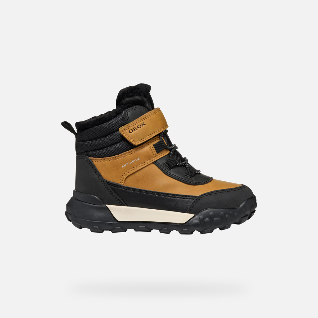 Geox TREKKYUP ABX JUNIOR Dark Yellow Black waterproof boots Geox