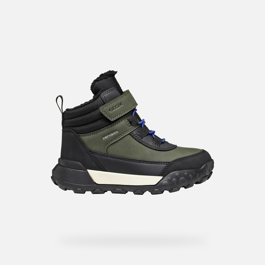 Waterproof ankle boots TREKKYUP ABX JUNIOR Dark Green/Black - image number 1 | GEOX