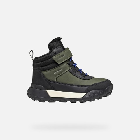 Waterproof ankle boots TREKKYUP ABX JUNIOR Dark Green/Black - image number 1 | GEOX