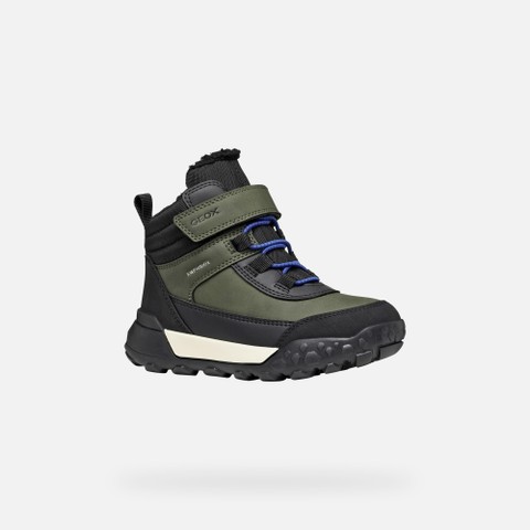 Waterproof ankle boots TREKKYUP ABX JUNIOR Dark Green/Black - image number 2 | GEOX