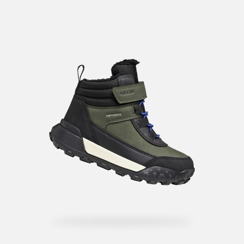 Waterproof ankle boots TREKKYUP ABX JUNIOR Dark Green/Black | GEOX