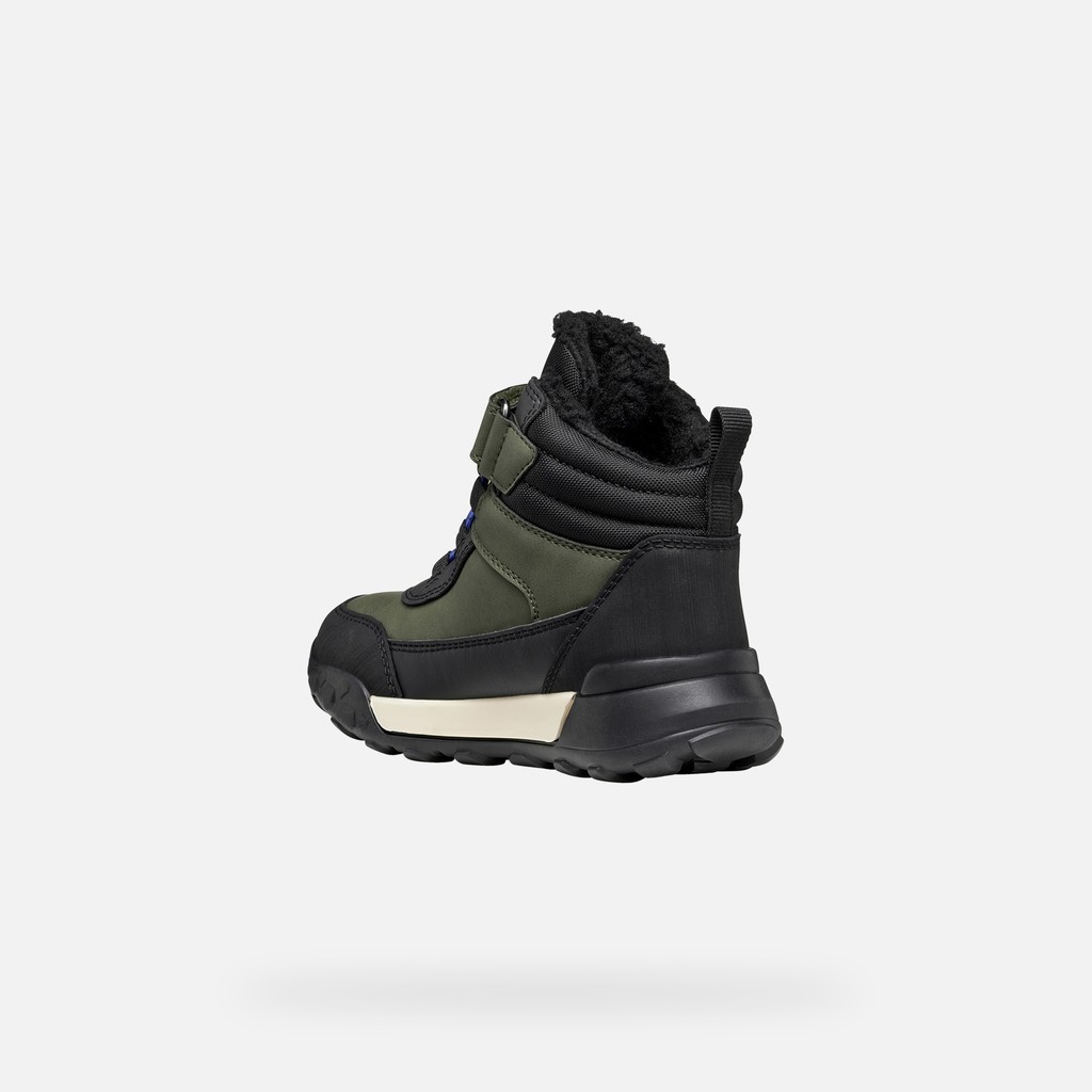 Waterproof ankle boots TREKKYUP ABX JUNIOR Dark Green/Black - image number 3 | GEOX