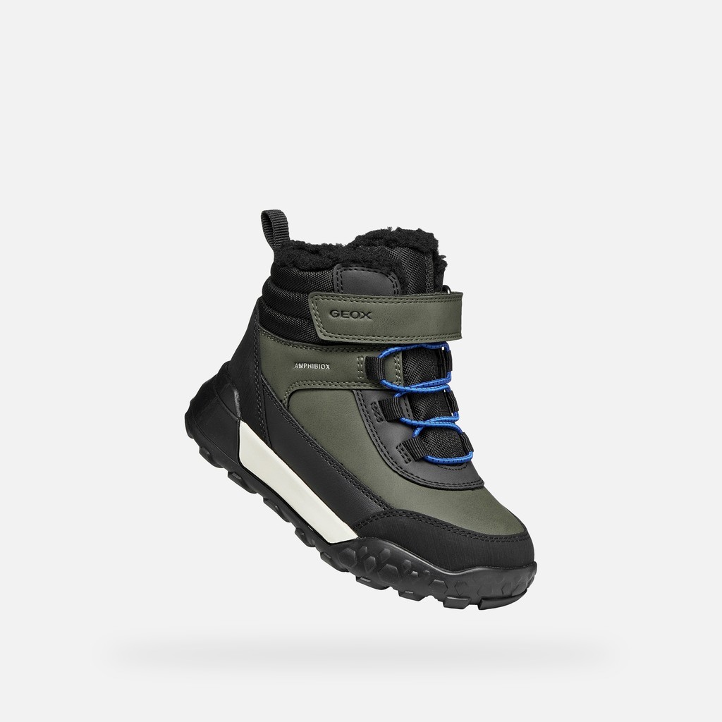 Waterproof ankle boots TREKKYUP ABX JUNIOR Dark Green/Black - image number 4 | GEOX