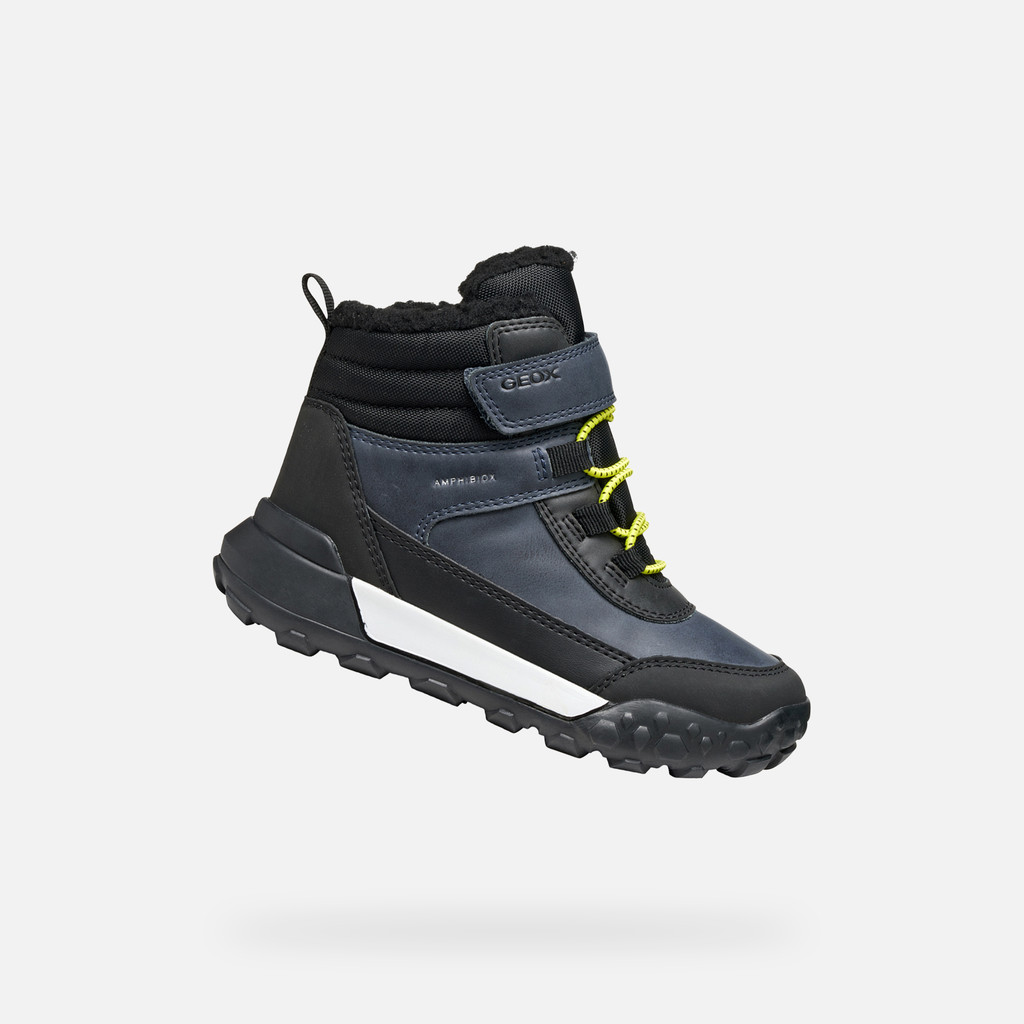 Winter boots TREKKYUP ABX JUNIOR Navy/Lime - image number 0 | GEOX