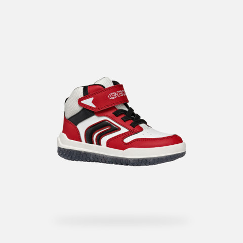 High top sneakers BUZZERLIGHT BOY Red/White - image number 2 | GEOX