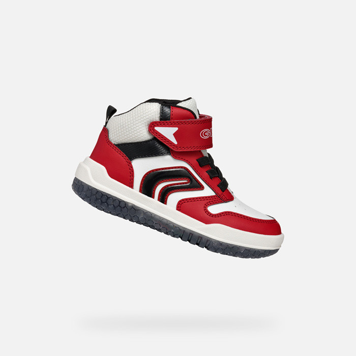 High top sneakers BUZZERLIGHT BOY Red/White | GEOX