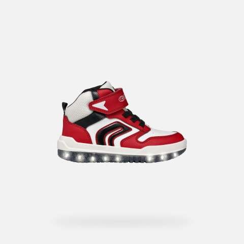 High top sneakers BUZZERLIGHT BOY Red/White - image number 1 | GEOX