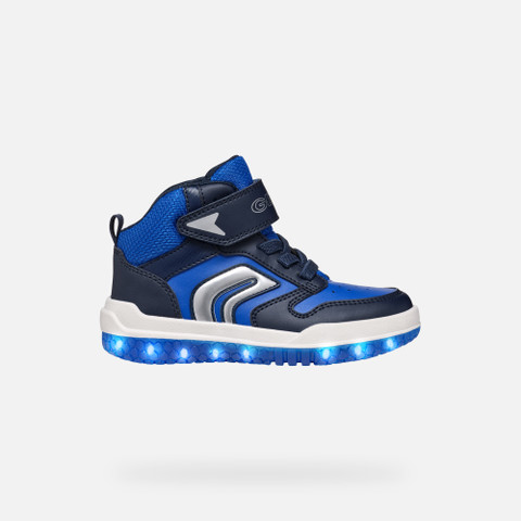 High top sneakers BUZZERLIGHT BOY Navy/Royal - image number 7 | GEOX