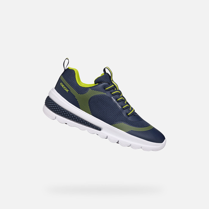 Low top sneakers ACTIVART   BOY Navy/Lime | GEOX