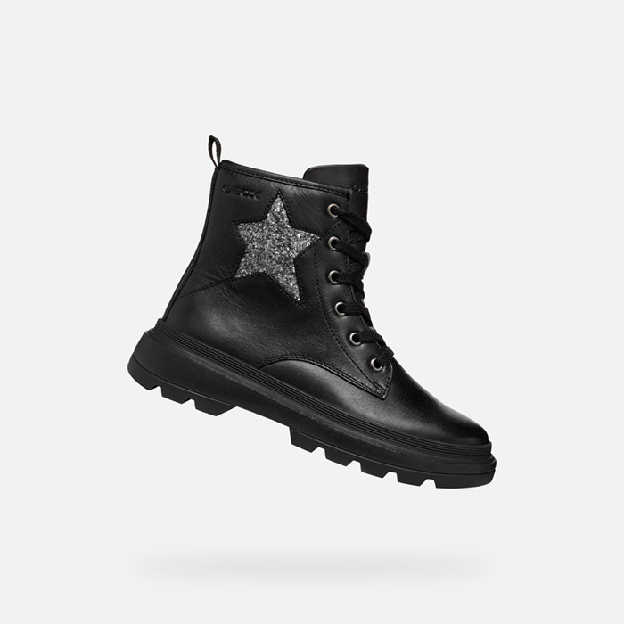 Combat boots KIDDARTAH GIRL Black/Dark Silver | GEOX