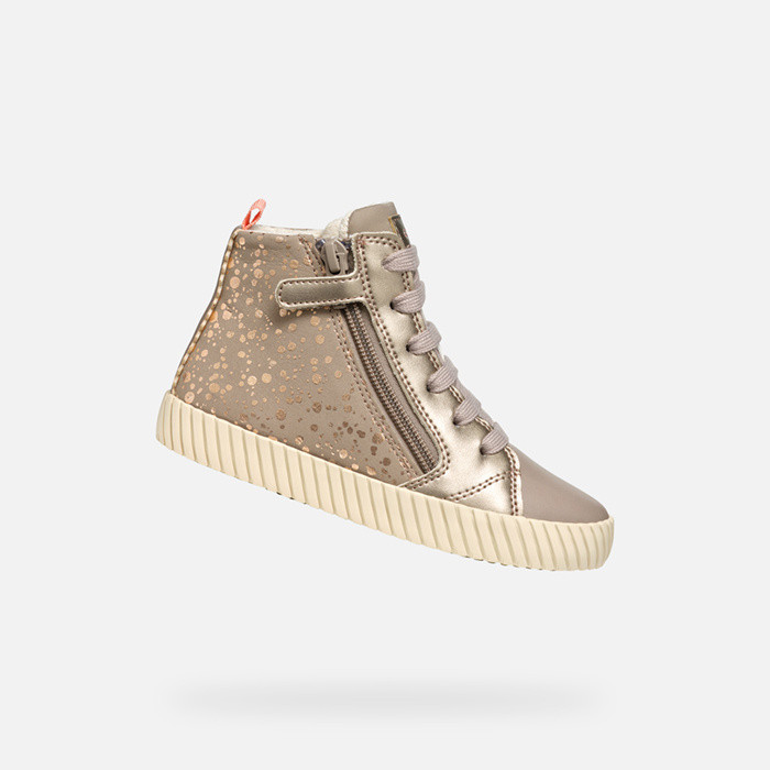 High top sneakers MIRROLESS GIRL Dark Beige | GEOX