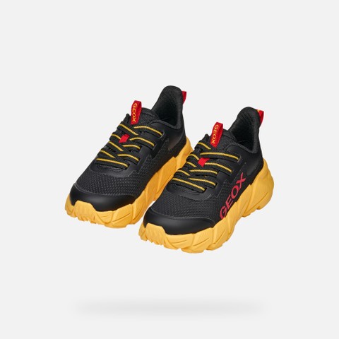 Low top sneakers FLEXYPER FAST JUNIOR Black/Yellow - image number 7 | GEOX