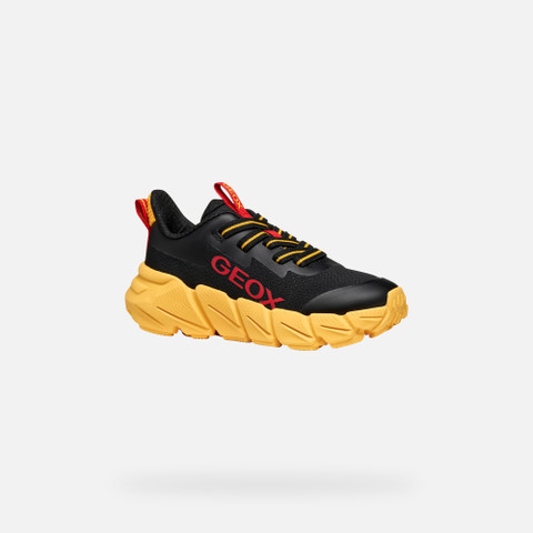 Low top sneakers FLEXYPER FAST JUNIOR Black/Yellow - image number 2 | GEOX