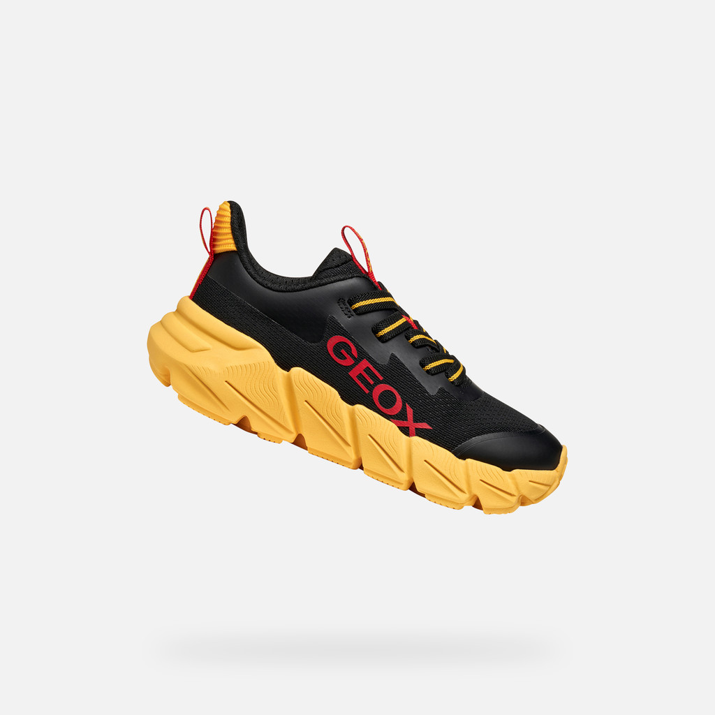 Low top sneakers FLEXYPER FAST JUNIOR Black/Yellow - image number 0 | GEOX