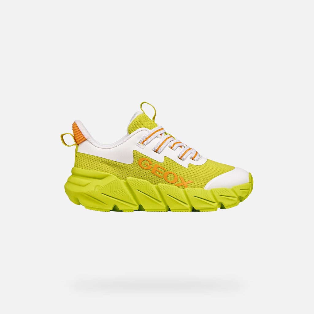 Low top sneakers FLEXYPER FAST JUNIOR Lime/White - image number 1 | GEOX