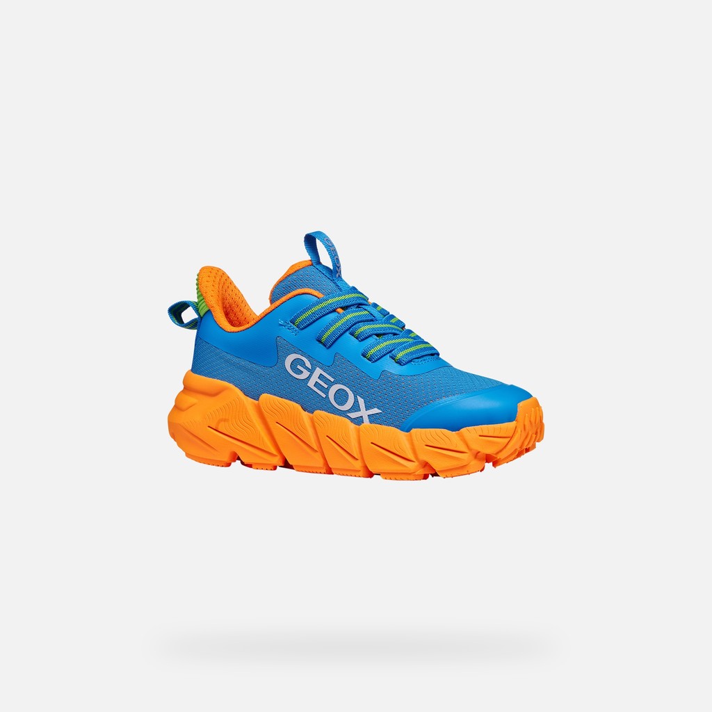 Low top sneakers FLEXYPER FAST JUNIOR Light blue/Orange - image number 2 | GEOX