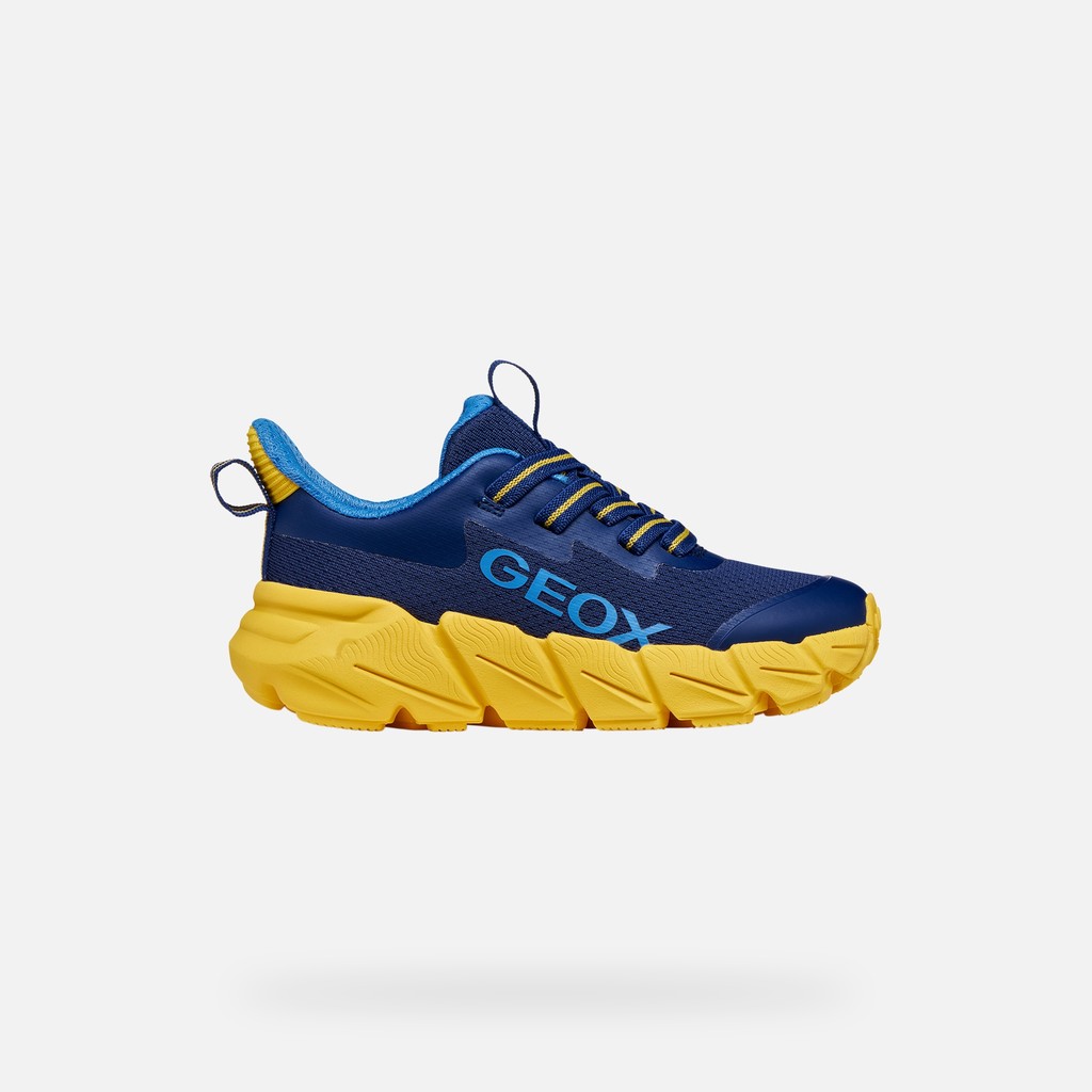 Low top sneakers FLEXYPER FAST JUNIOR Navy/Yellow - image number 1 | GEOX