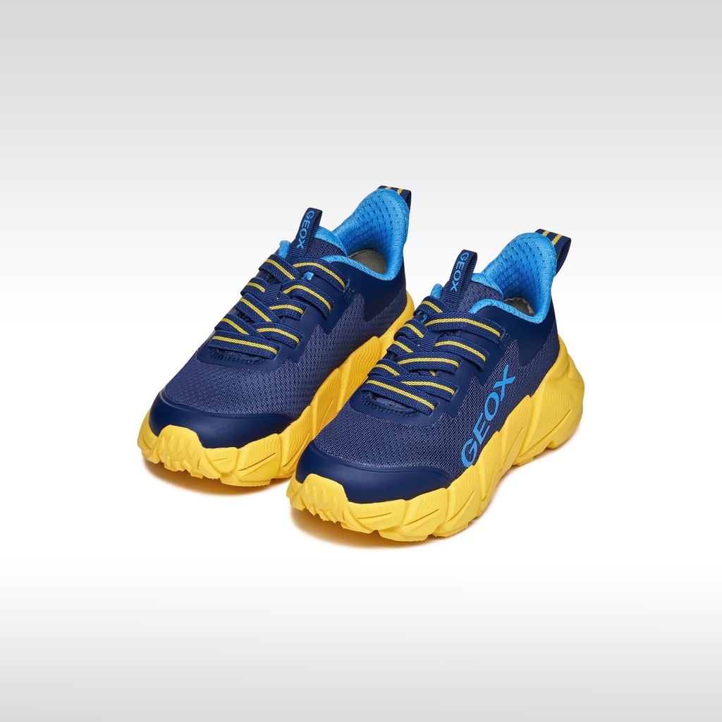 Low top sneakers FLEXYPER FAST JUNIOR Navy/Yellow - image number 1 | GEOX
