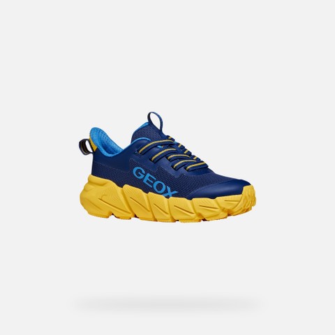Low top sneakers FLEXYPER FAST JUNIOR Navy/Yellow - image number 2 | GEOX