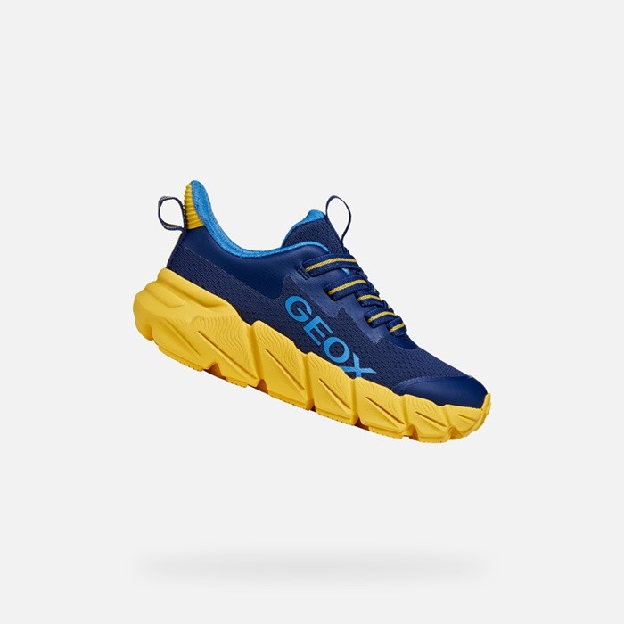 Low top sneakers FLEXYPER FAST JUNIOR Navy/Yellow | GEOX