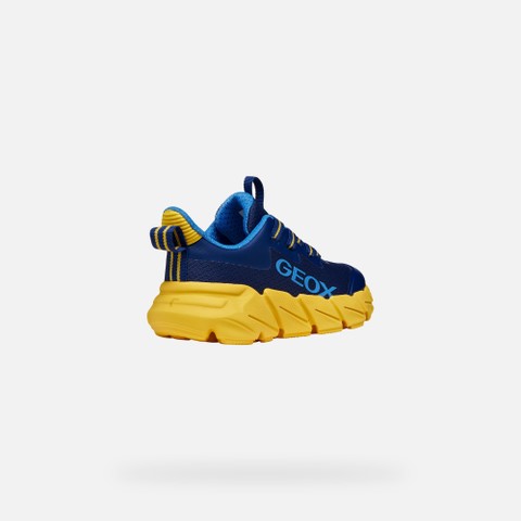 Low top sneakers FLEXYPER FAST JUNIOR Navy/Yellow - image number 4 | GEOX