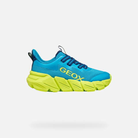 Low top sneakers FLEXYPER FAST JUNIOR Light Blue/Lime - image number 1 | GEOX
