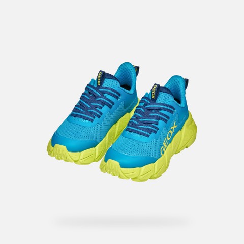 Low top sneakers FLEXYPER FAST JUNIOR Light Blue/Lime - image number 7 | GEOX