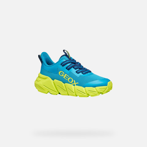 Low top sneakers FLEXYPER FAST JUNIOR Light Blue/Lime - image number 2 | GEOX