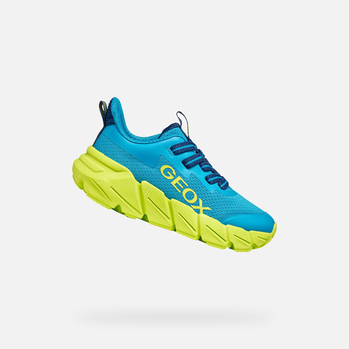 Low top sneakers FLEXYPER FAST JUNIOR Light Blue/Lime | GEOX
