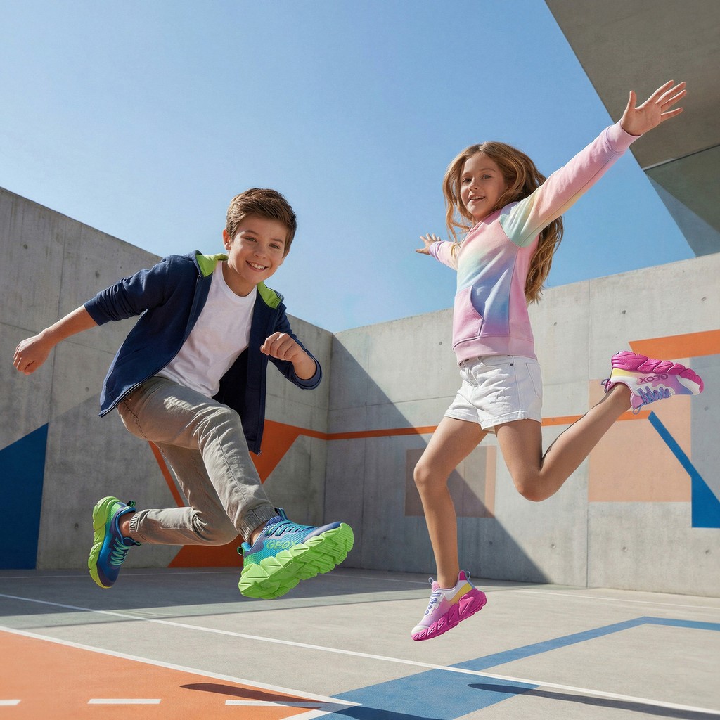 Low top sneakers FLEXYPER FAST BOY Light Blue/Lime - image number 2 | GEOX