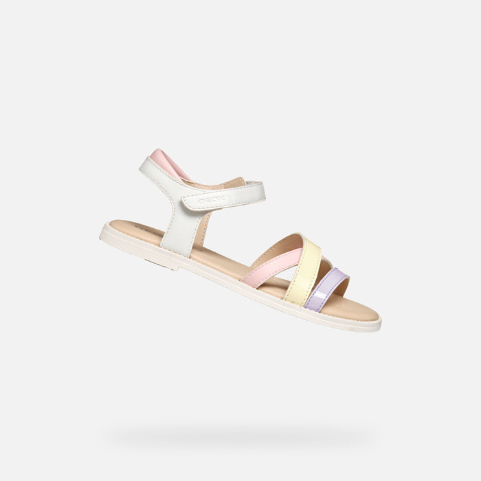 Offene Sandalen SANDAL KARLY M&Auml;DCHEN Wei&szlig;/Lila | GEOX