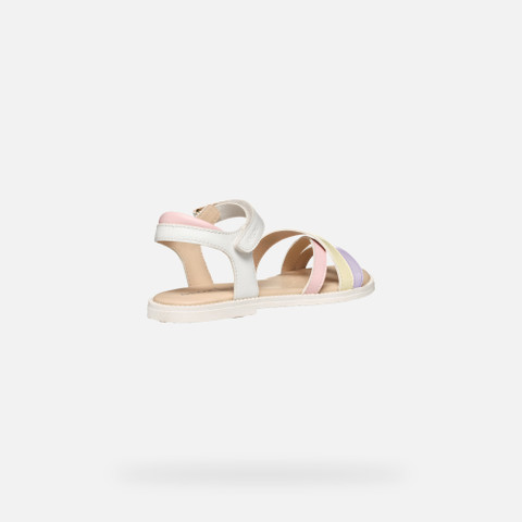 Offene Sandalen SANDAL KARLY M&Auml;DCHEN Wei&szlig;/Lila - image number 4 | GEOX