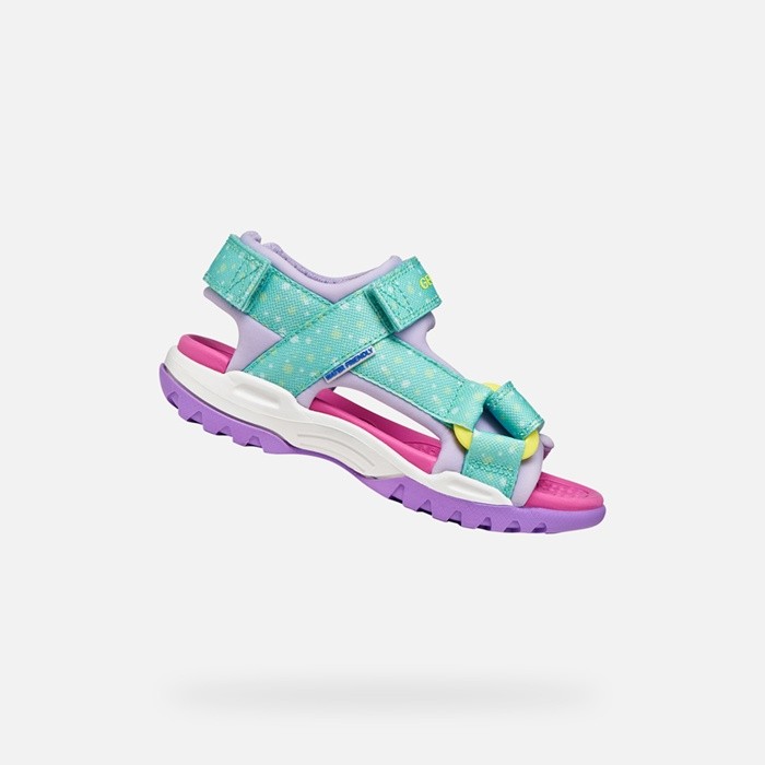 Sandals with straps BOREALIS   JUNIOR Sea Green/Lilac | GEOX