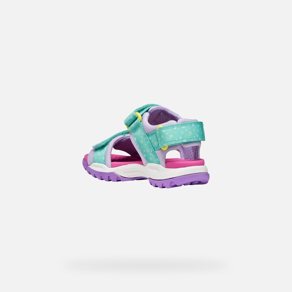 Sandals with straps BOREALIS   JUNIOR Sea Green/Lilac - image number 3 | GEOX