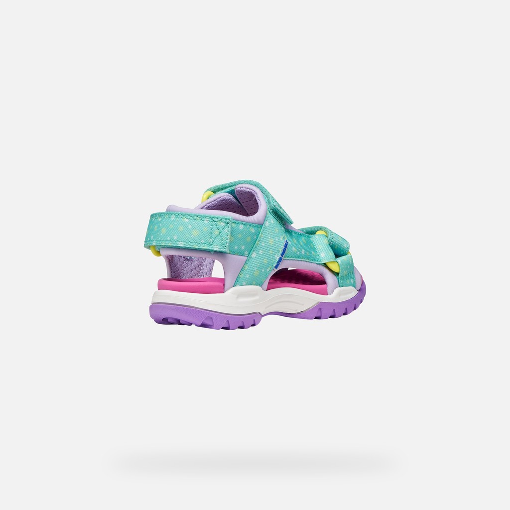Sandals with straps BOREALIS   JUNIOR Sea Green/Lilac - image number 4 | GEOX