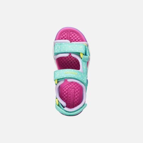 Sandals with straps BOREALIS   JUNIOR Sea Green/Lilac - image number 5 | GEOX