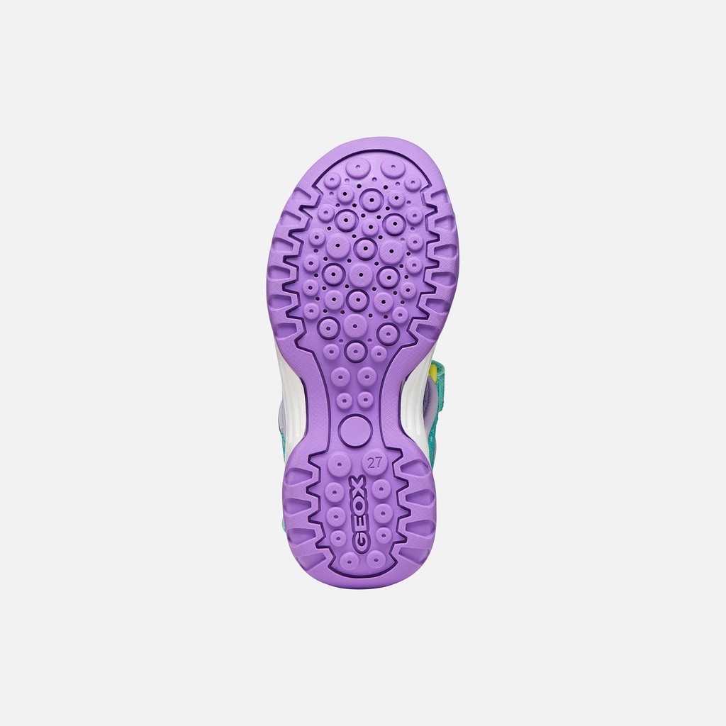 Sandals with straps BOREALIS   JUNIOR Sea Green/Lilac - image number 6 | GEOX