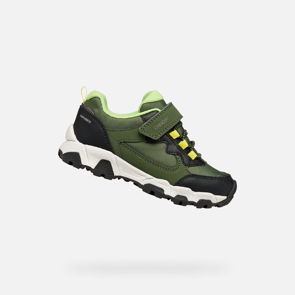 Waterproof trainers MAGNETAR ABX BOY Military/Green - image number 0 | GEOX