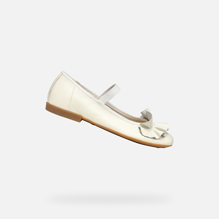 Leather ballerina flats PLIE GIRL White | GEOX