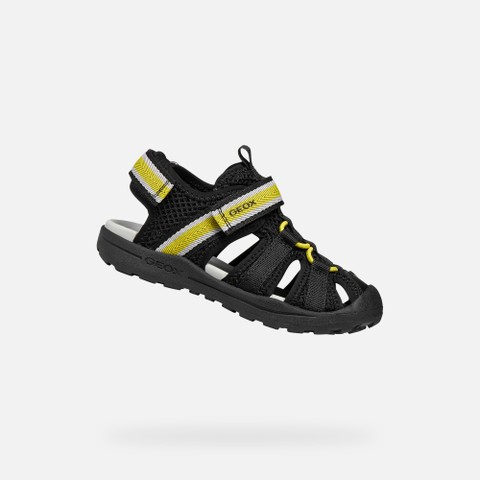 Closed toe sandals VANIETT BOY Black/Yellow | GEOX