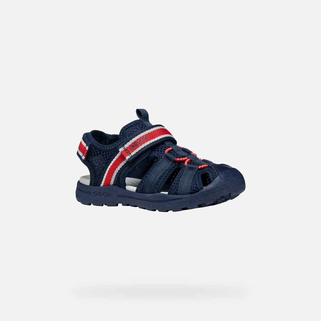 Closed toe sandals VANIETT BOY Navy/Red - image number 2 | GEOX