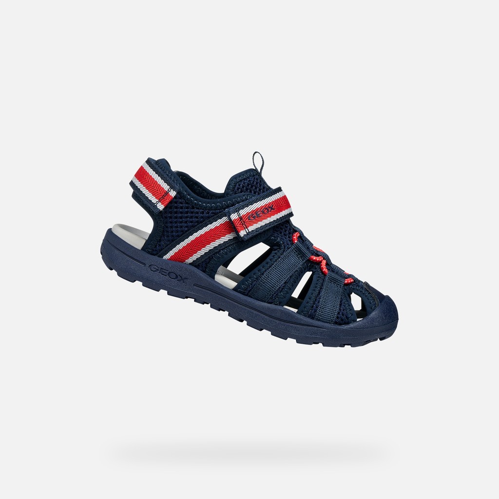 Closed toe sandals VANIETT BOY Navy/Red - image number 0 | GEOX