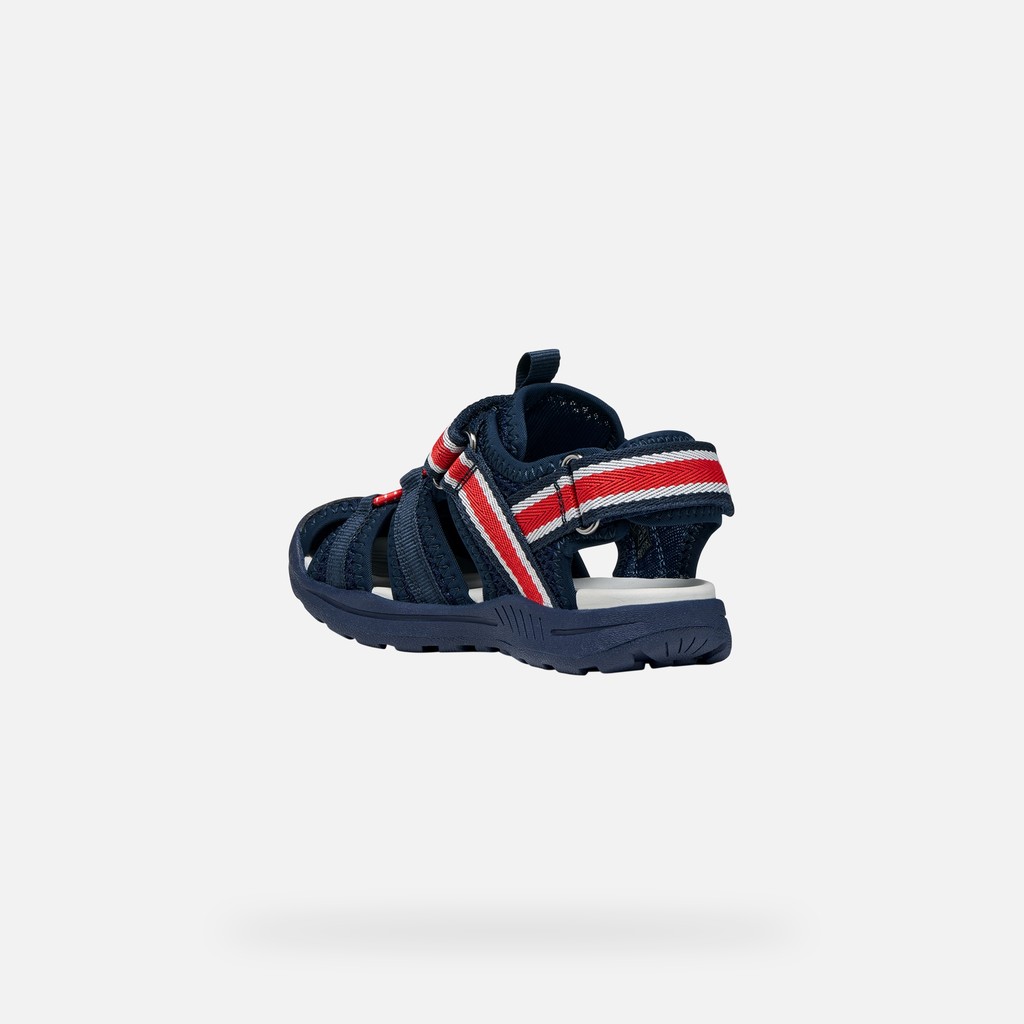 Closed toe sandals VANIETT BOY Navy/Red - image number 3 | GEOX